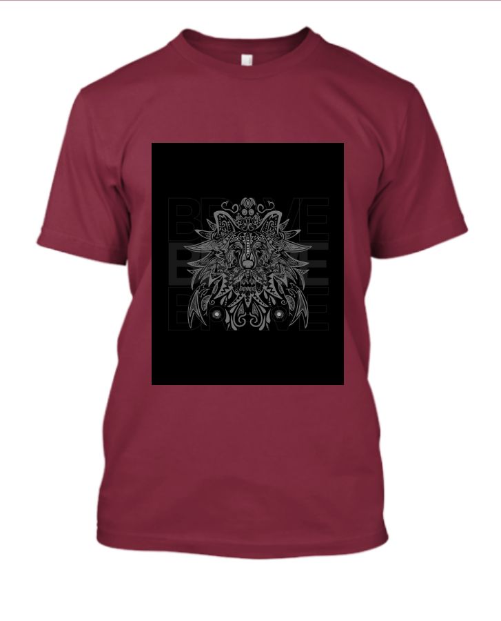 Men's Half Sleeve Round Neck Aesthetic Lion T-Shirt - Front